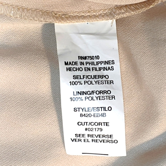 City Triangle Beige Shoulder Strapped Gown w/ Pleated Chest & Side Slit, 7 - Picture 10 of 12